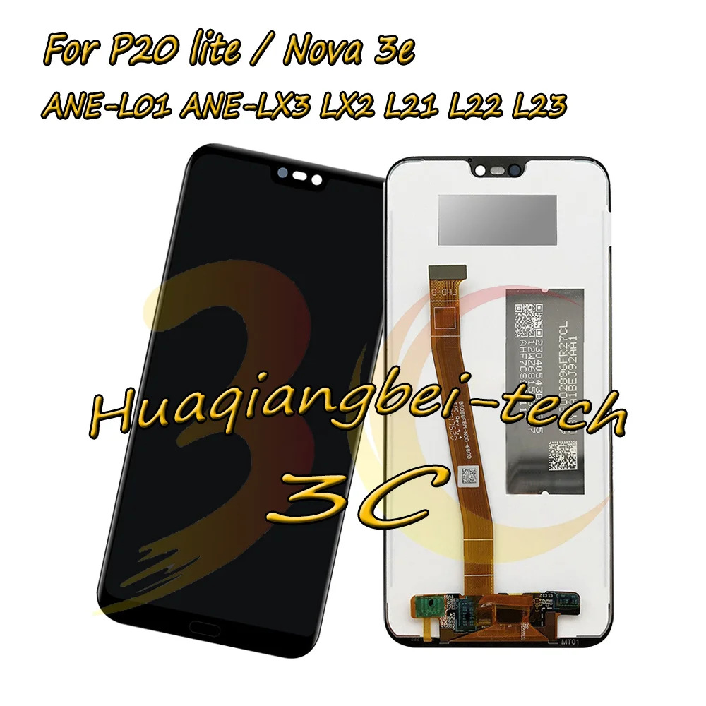 5,84 'для Huawei Nova 3e / P20 lite ANE-L01/LX2/L21 / L22 / L23 Полный ЖК-дисплей + цифровой преобразователь сенсорного экрана в сборе