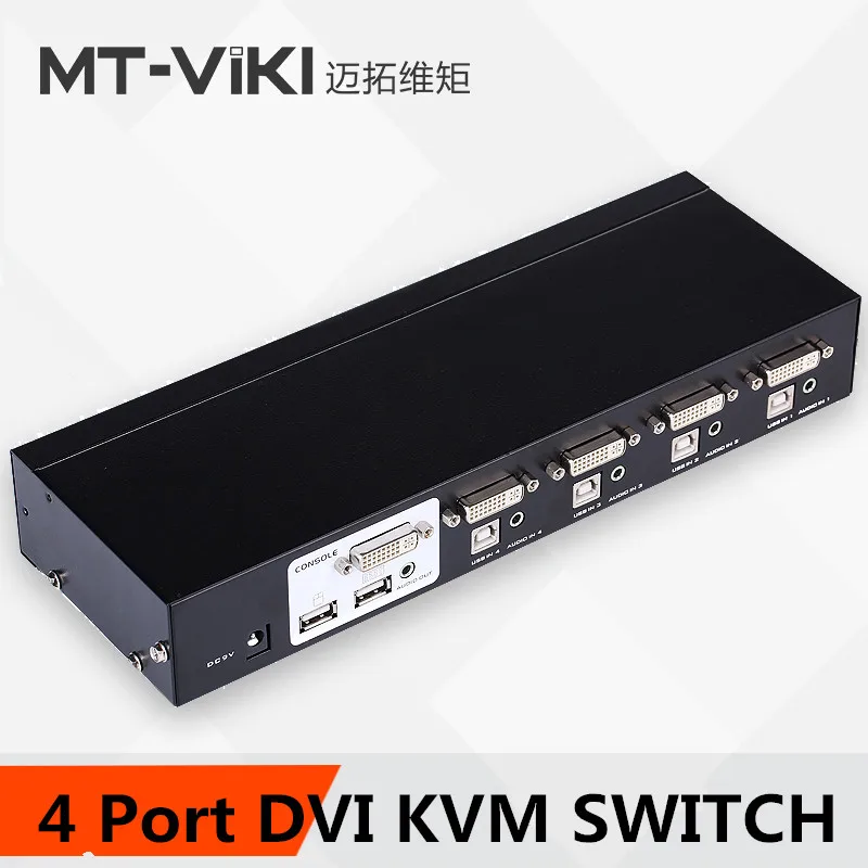 MT-VIKI maituo 4 Порты и разъёмы Quad DVI kvm-переключатель с аудио USB Мыши клавиатура Авто