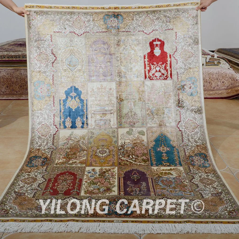Традиционный турецкий коврик Yilong 4 'x 6' всесезонный выгодный Шелковый под