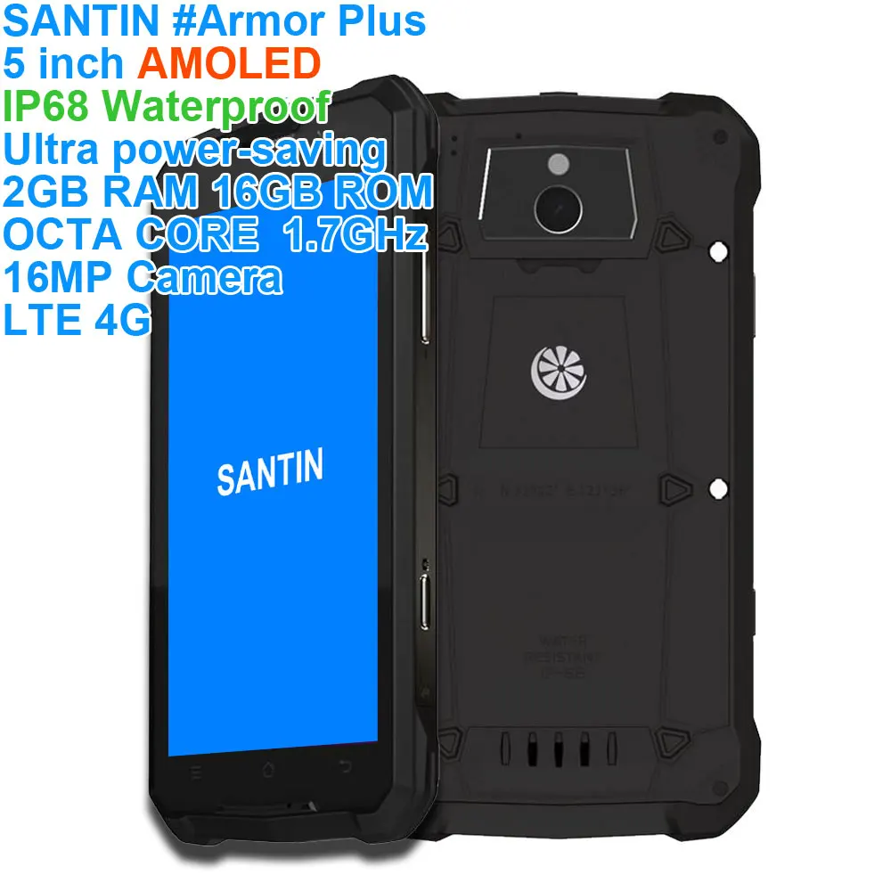 SANTIN# ARMOR Plus телефон " AMOLED смарт мобильный телефон ударопрочный водонепроницаемый прочный ip68 смартфон мобильный 4g телефон