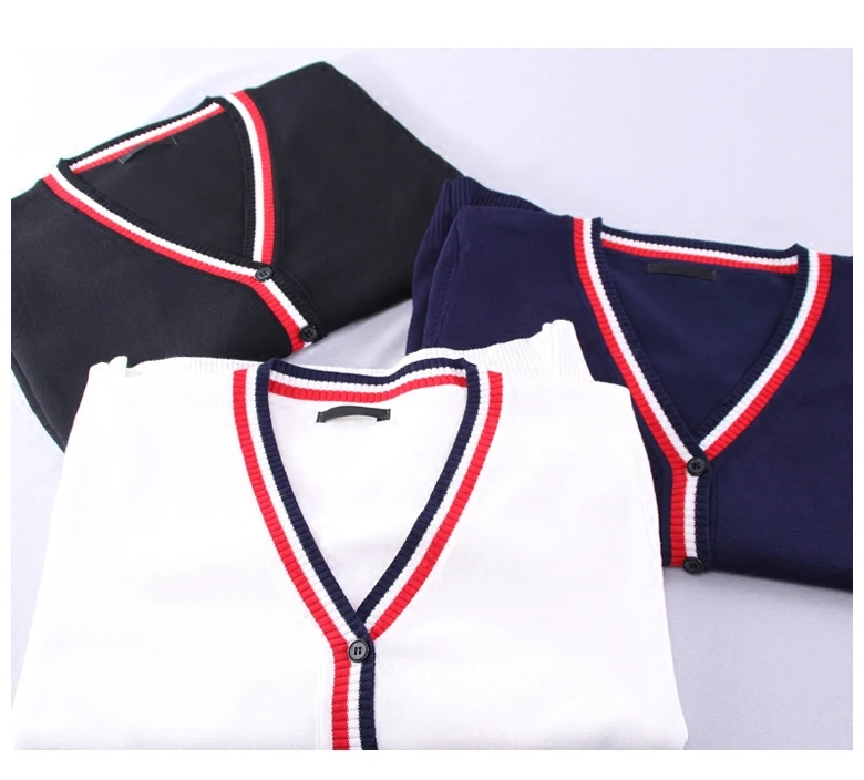 Men and women in the same V collar college style lovers handsome cardigan long sleeve loose sweater |