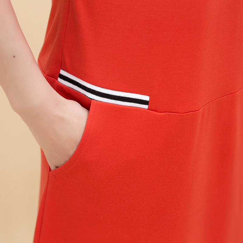 Casual wear women's Republic of Korea fashion dress in the Burgundy stripe decoration Dress Size Dress#723 | Женская одежда