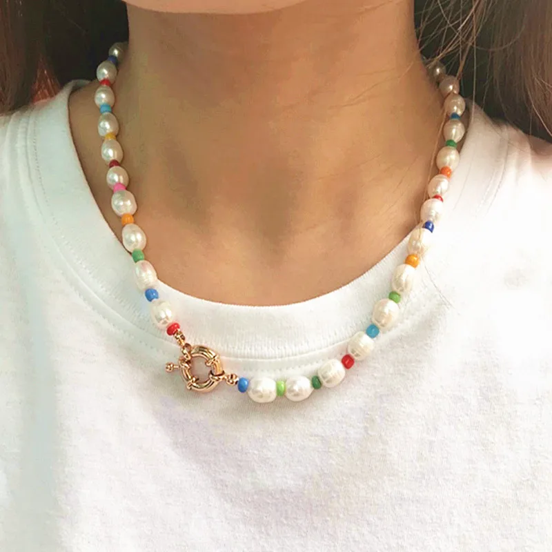 Boho Puka, натуральный Каури, ожерелье в виде ракушки, для женщин, массивные жемчужные барочные ювелирные изделия, колье-чокер, ювелирные изделия