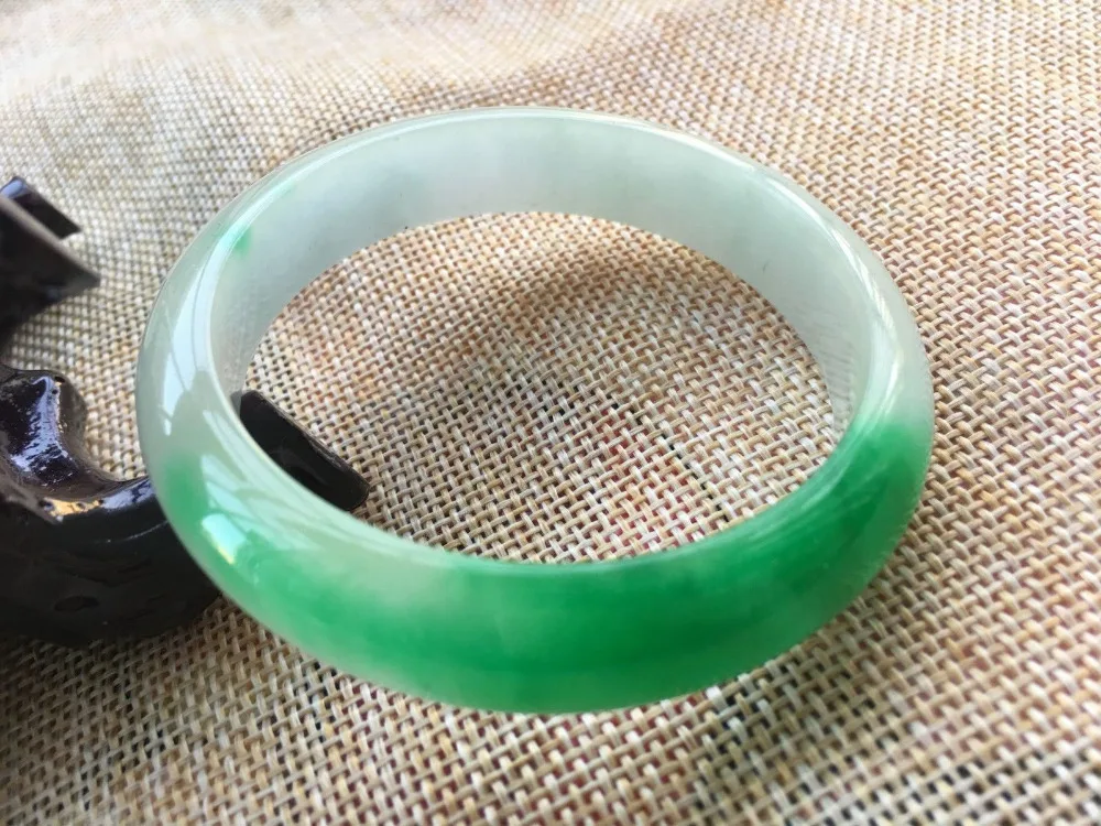 Certified Natural Lavender Green Jadeite Jade Bangle Bracelet Handmade 55--60mm | Украшения и аксессуары