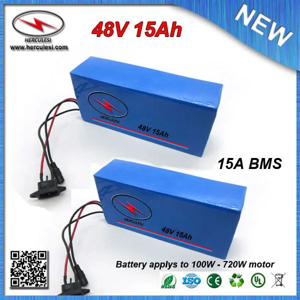 Высокое качество Samsung 18650 ячейки pvc обсаженных 48 В 15ah литий ионный аккумулятор