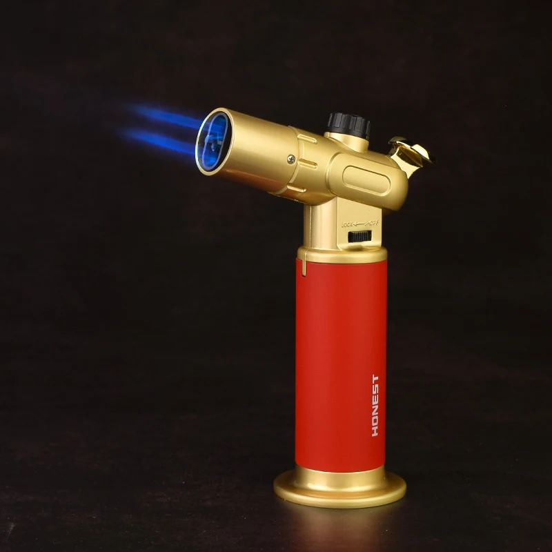 Новое поступление HONEST зажигалка с двойным фонариком Jet Flame ветрозащитная