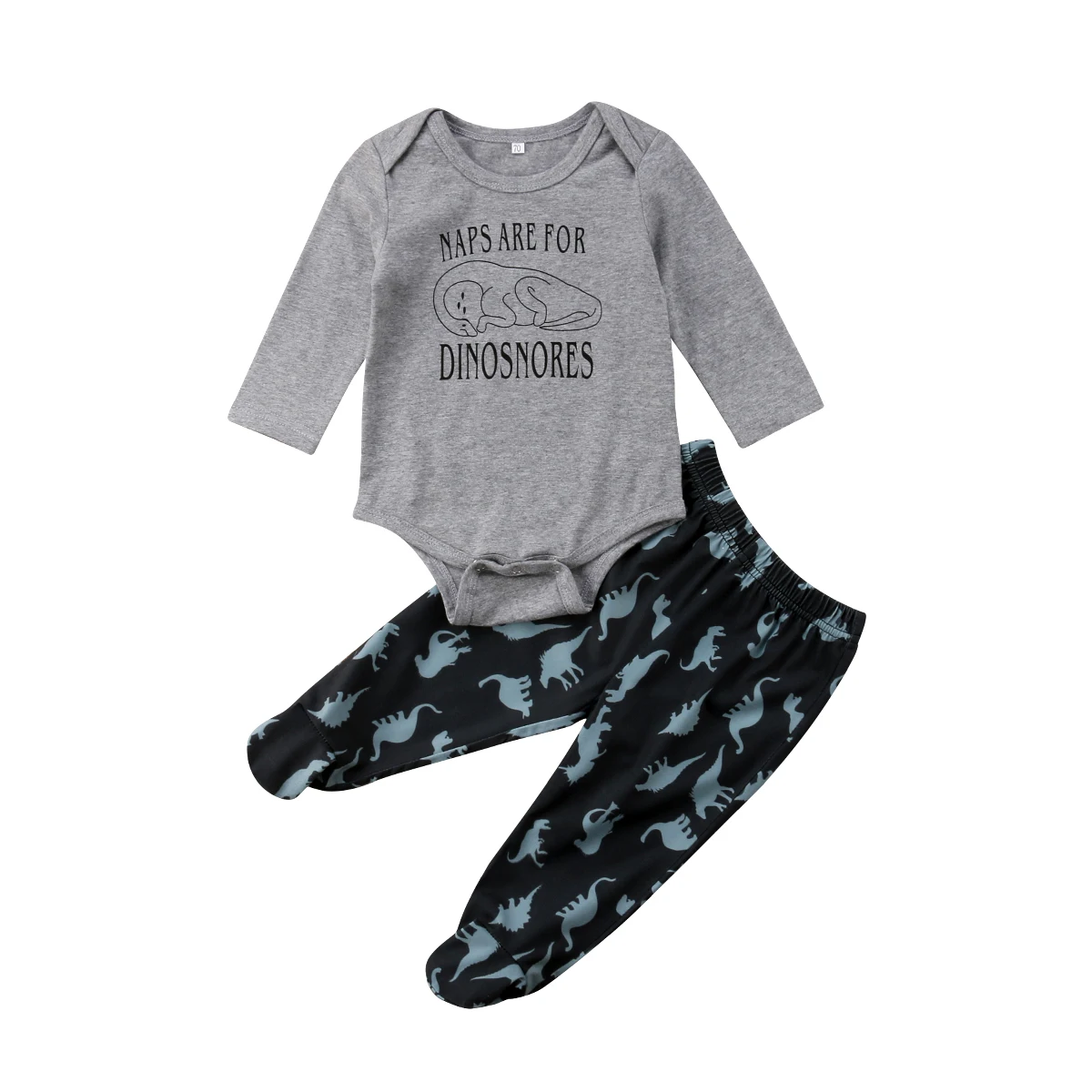 2018 New Brand Cotton Cute Long Sleeve Newborn Toddler Baby Boys Girls Dinosaur Romper Tops Pants Set Kids Outfits 0- 24 M | Детская