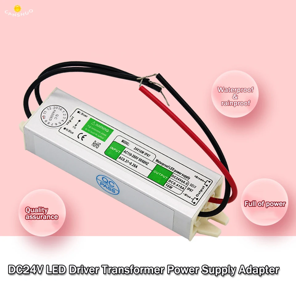 Водонепроницаемый IP67 Светодиодный драйвер AC110V 220V к DC 12 V/24 V 10W 20W 30W 45W 50W 60W 80W 100W 120W 5050 W источник питания для led светильник