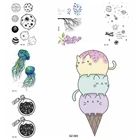 Маленькая мультяшная временная татуировка женская рука мороженое тату наклейки детские гаджеты луна водонепроницаемые татуировки женский макияж