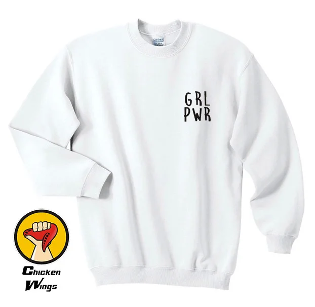 

GRL PWR pocket Sweatsh- Womens Shirts,Feminist Feminism Shirt Tees Flowers Strength Girls Female Tops Girl Power A112