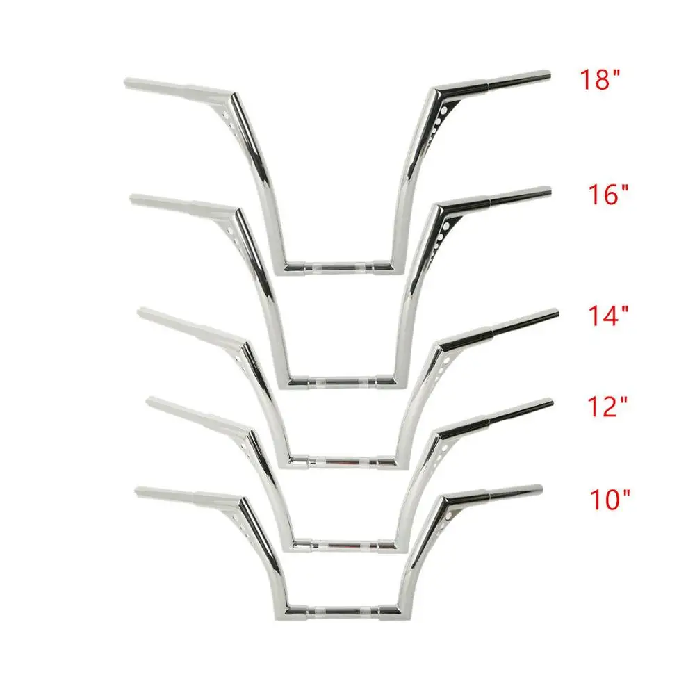 

Motorcycle Chrome 10'' 12'' 14'' 16'' 18" Rise Ape Hangers Handlebar For Harley Heritage Softail FLST FXST Sportster XL 883 1200