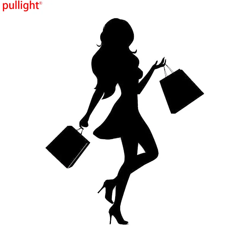 

14*18CM Sexy Girl Shopping Car Stickers sexy nick women tease Vinyl Decals Funny Personality Car accessories