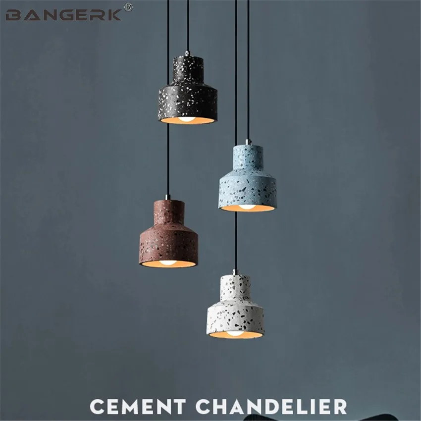 

BANGERK Industrial Wind Cement Hanging Lamp Loft Style Vintage Pendant Light LED Home Decor Art Lighting Indoor Droplight