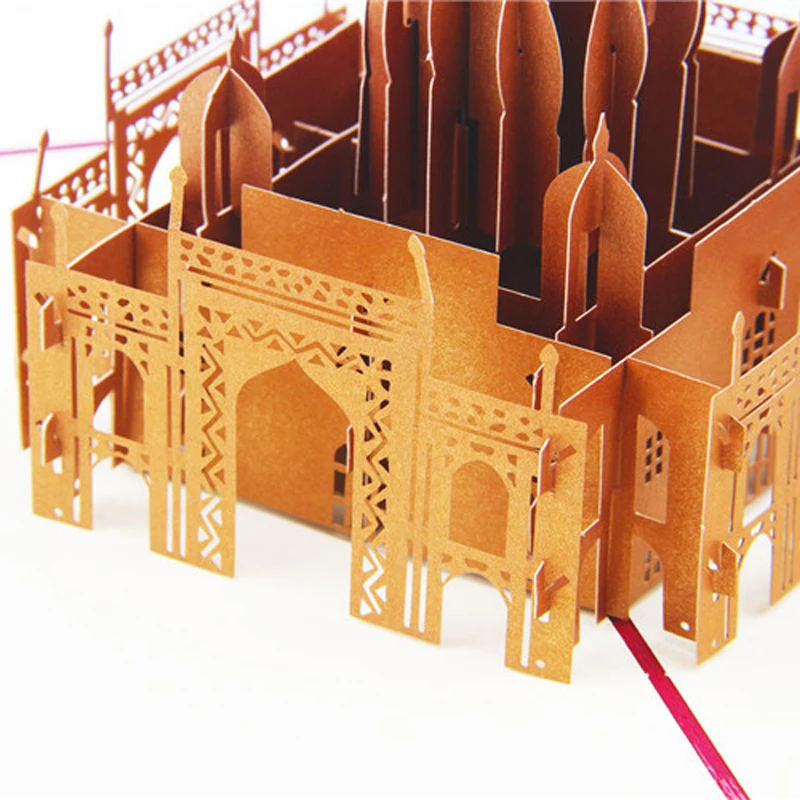 3 шт./лот) бизнес на заказ доступны винтажные индийские Taj Mahal 3D всплывающие поздравительные открытки 3D сувенир на день рождения Подарочные карты C3028