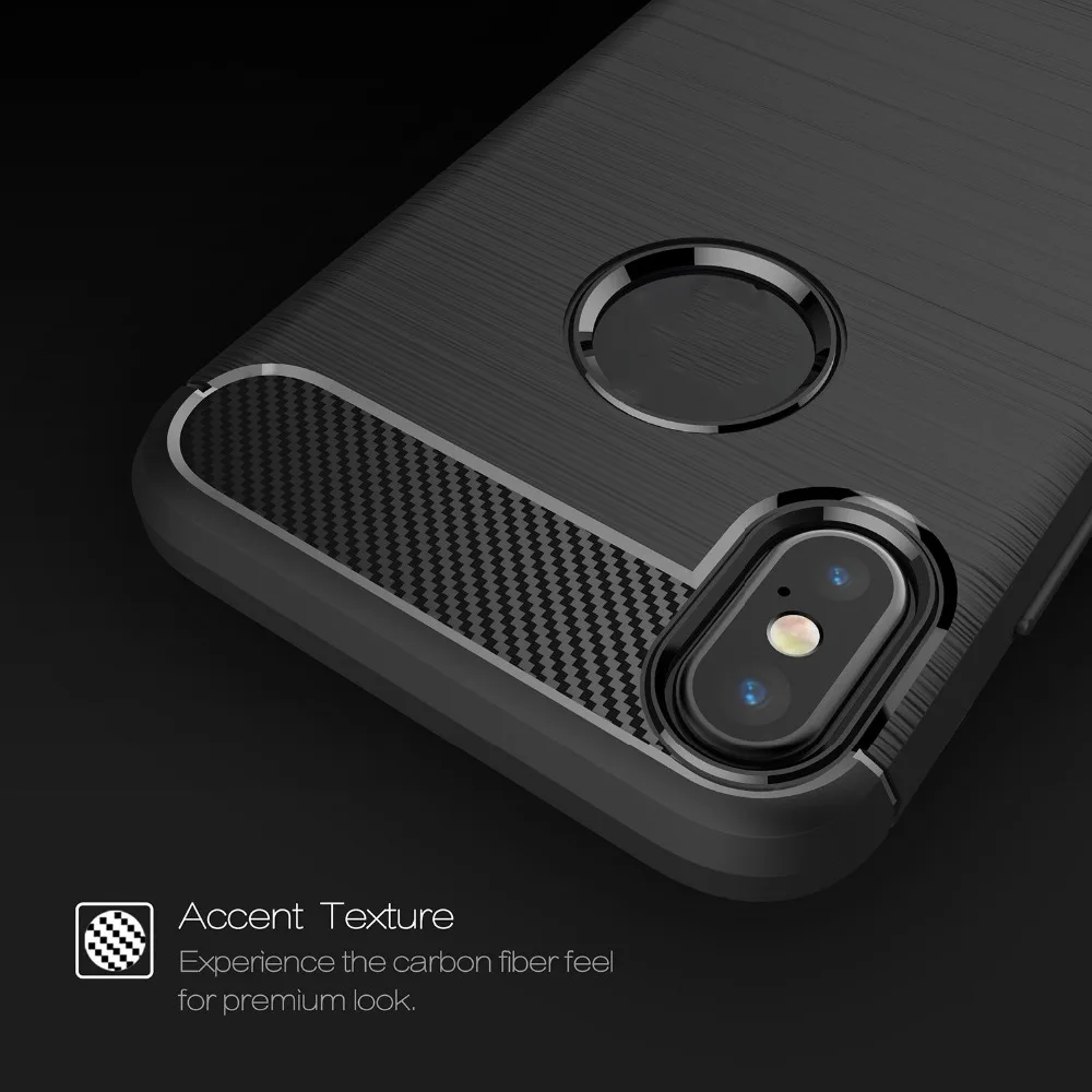 For iPhone X XS XSMAX XR Soft Silicone Armor TPU Bumper Carbon Fiber phone case shockproof cover 8 7 6 6s plus 5 5S SE |