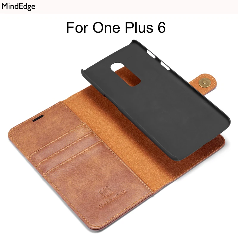 Съемный Магнитный Флип кожаный чехол для One Plus 6 Чехол футляр OnePlus подставка