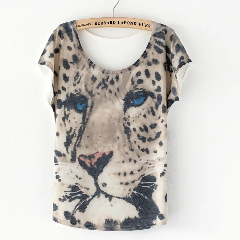 Женская футболка с рукавом летучая мышь свободная в Корейском стиле животным