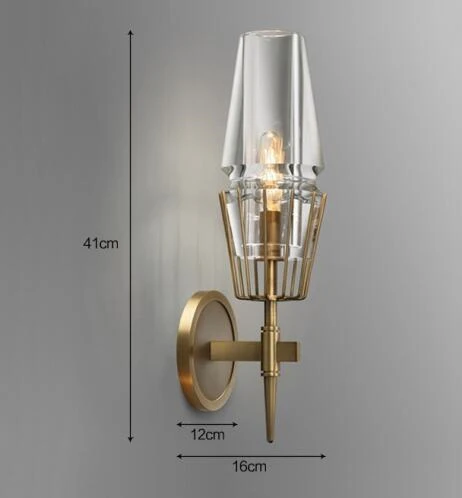 1 light wall lamp Американский RH Ретро светодиодный настенный светильник Лофт настенный светильник Lustres Luminarias осветительные приборы для спальни стеклянный медный настенный светильник - Цвет абажура: 1 light wall lamp
