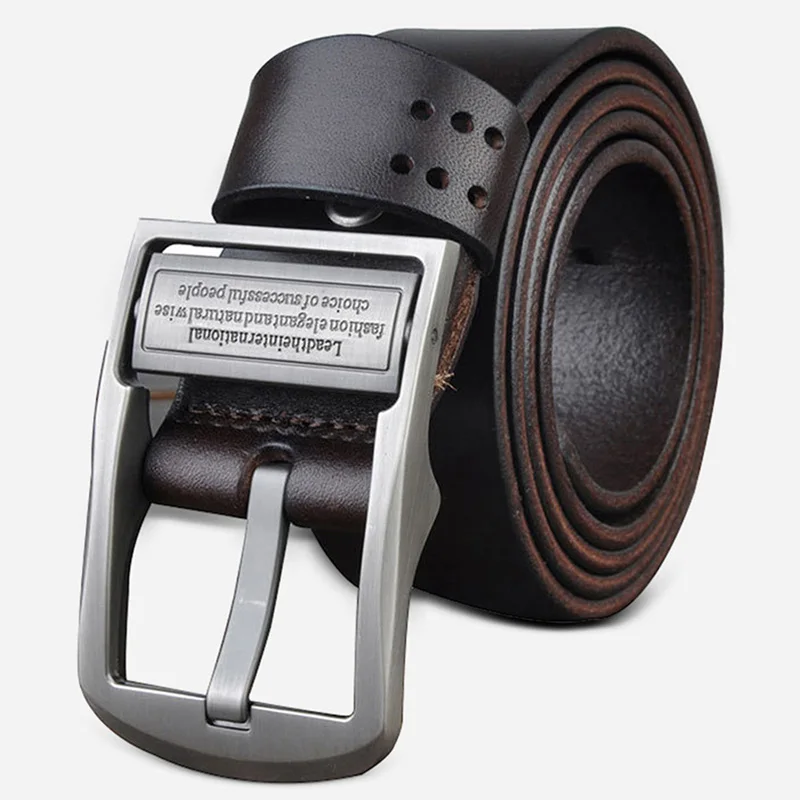 Men Belt Alloy Buckle Genuine Leather Material Waist Brand High-grade Business Pure Color Wild Tide Boys Belts | Аксессуары для