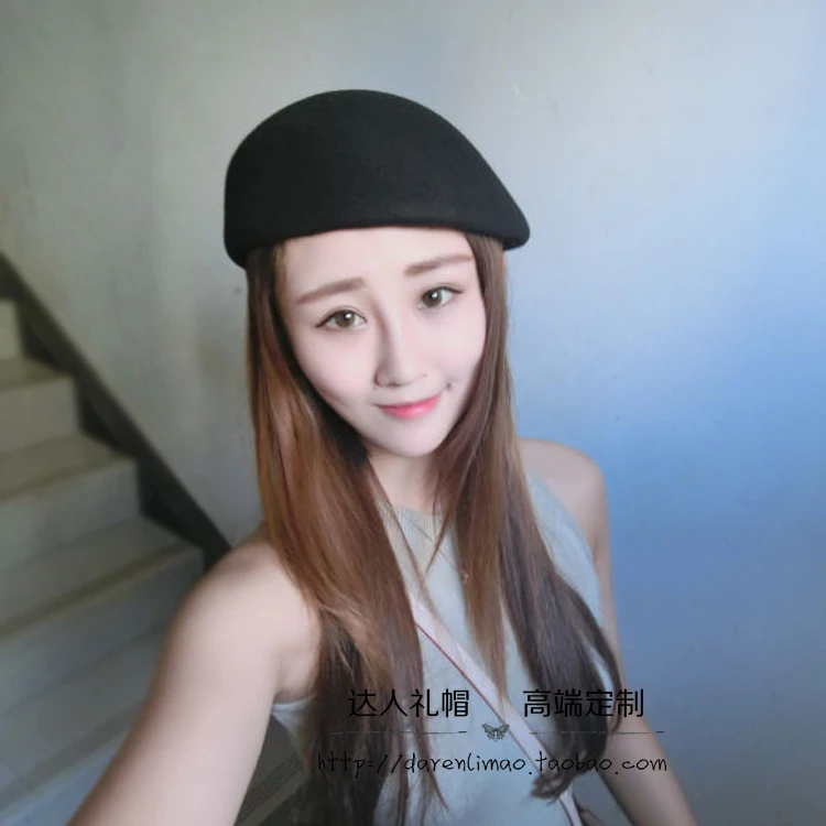 Шерстяная шапка берет Кепка художник женская шляпа поля геометрические