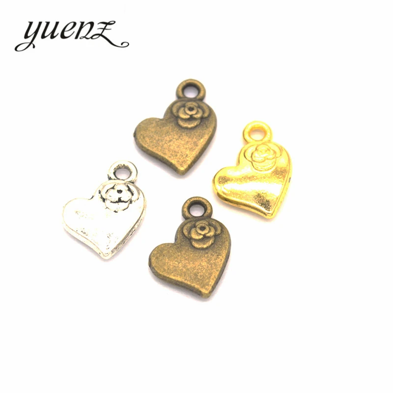 Yuenz 30 шт. Мода сплава Цветочное сердце Подвески Металл Подвеска DIY ювелирных