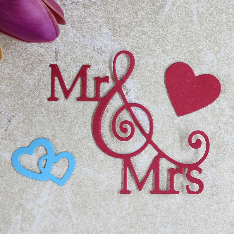 DIY Скрапбукинг альбомы из металла большие die Резка Кружево mr или Mrs любим музыку