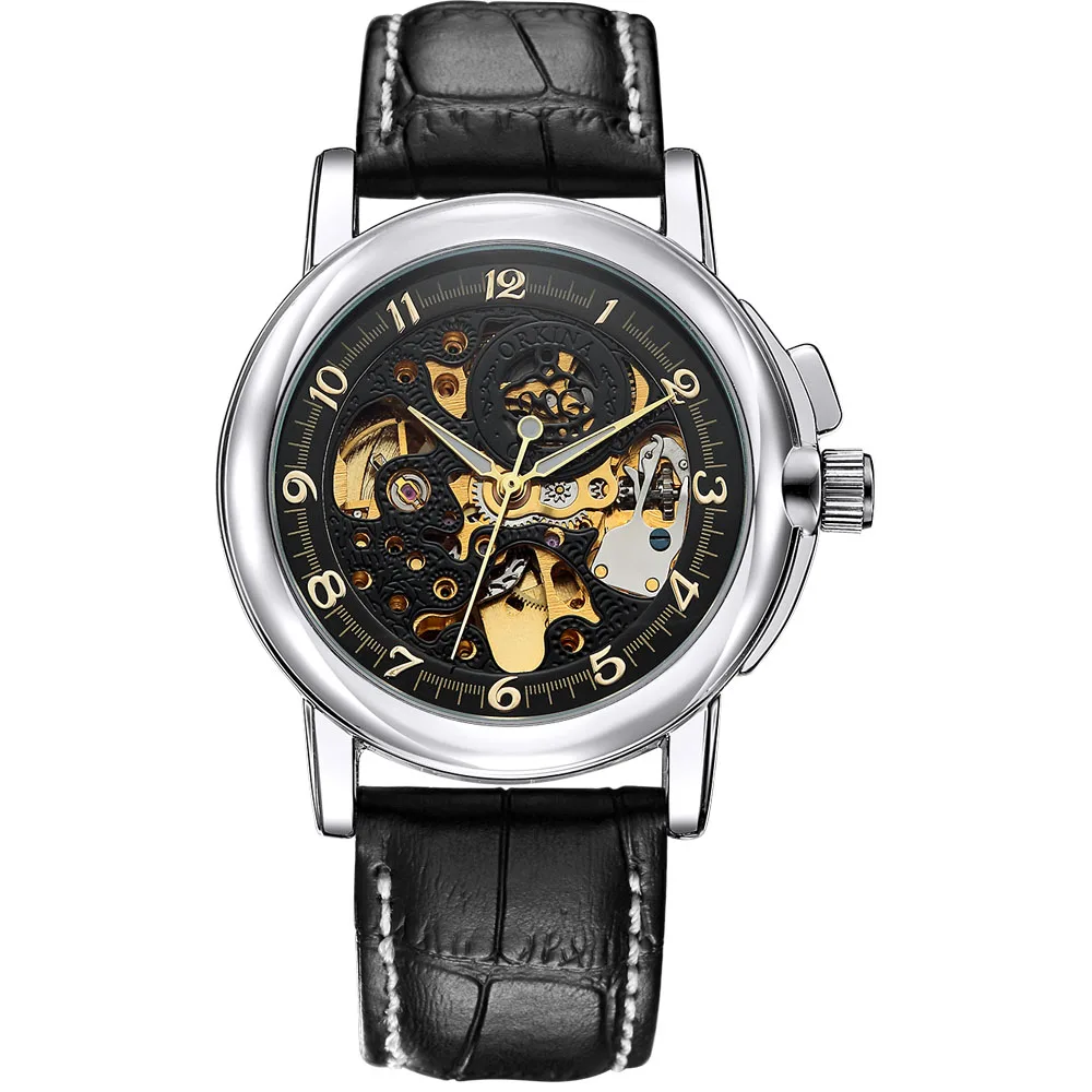 ORKINA мужские часы Топ бренд Роскошные автоматические Модные Скелет Механические