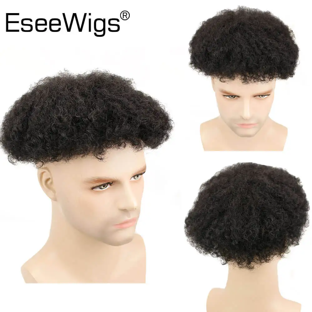 Eseewigs афро кудрявые бразильские Remy черные человеческие волосы парики для мужчин