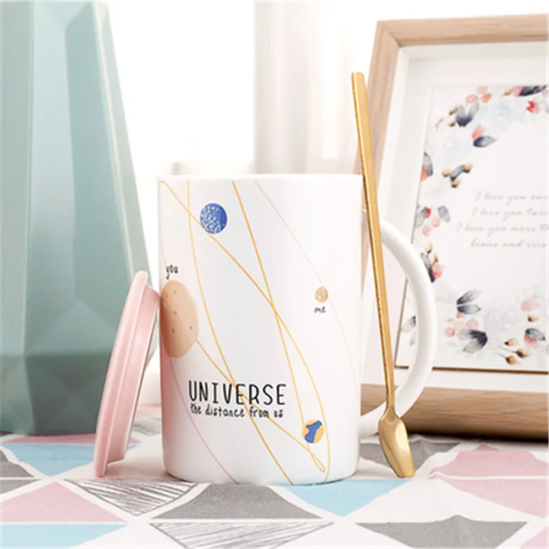 Керамические кружки и чашки Tazas De Ceramica Creativas Pink Planet Canecas|Кружки| |