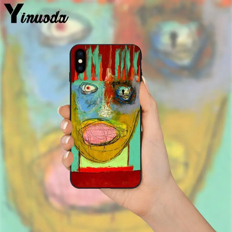Yinuoda Jean Michel Basquiat Art граффити умный чехол черный мягкий для телефона iPhone 8 7 6 6S Plus X XS