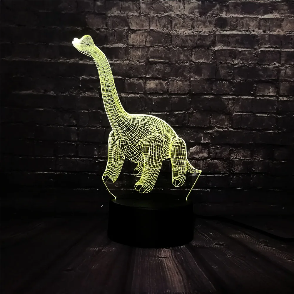 3D динозавр в стиле «Парк Юрского периода» светодиодный ночной Светильник для сна Дистанционный USB Base desktoр зарядное устройство настольная настроение блеск, подарок ко дню рождения Прямая
