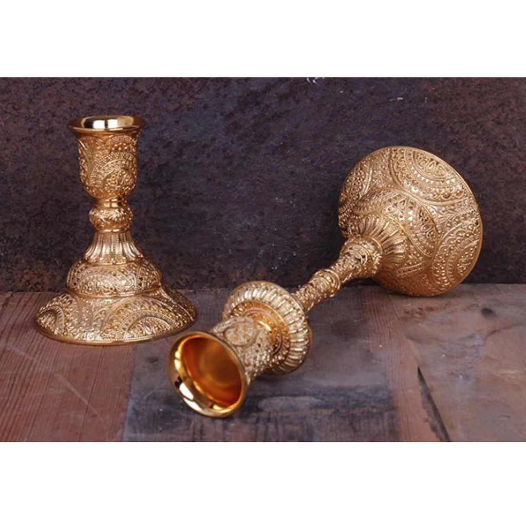 2pcs Luxurious Gold Color Candelabra Candle Holder Single Arm Gift for Weddings Home Party Spa Votive Garden | Дом и сад