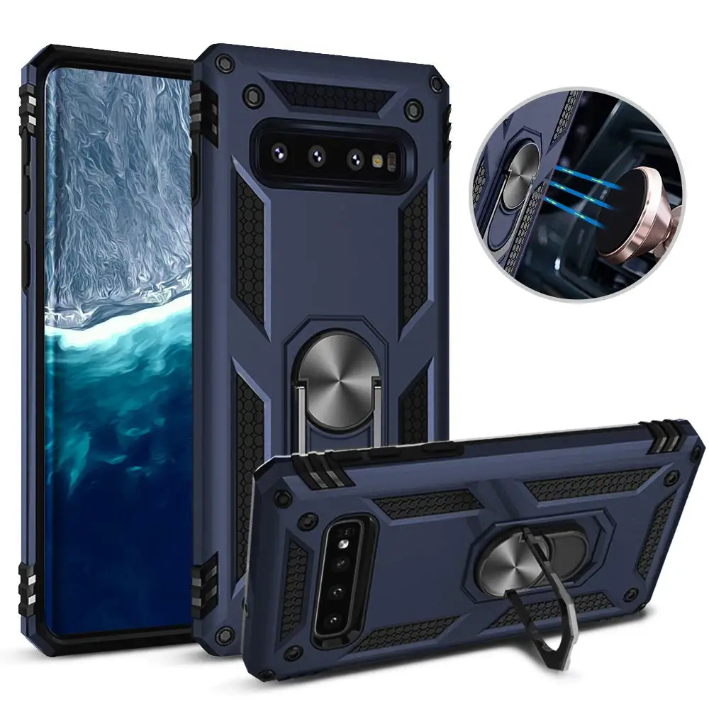 Синий Чехол для samsung Galaxy S10 S9 S8 плюс S10e Note 9 8 10 Pro подставки кольцо чехол для samsung A70 A50 A40 A30 A10 A7 A9 A8 - Цвет: Синий