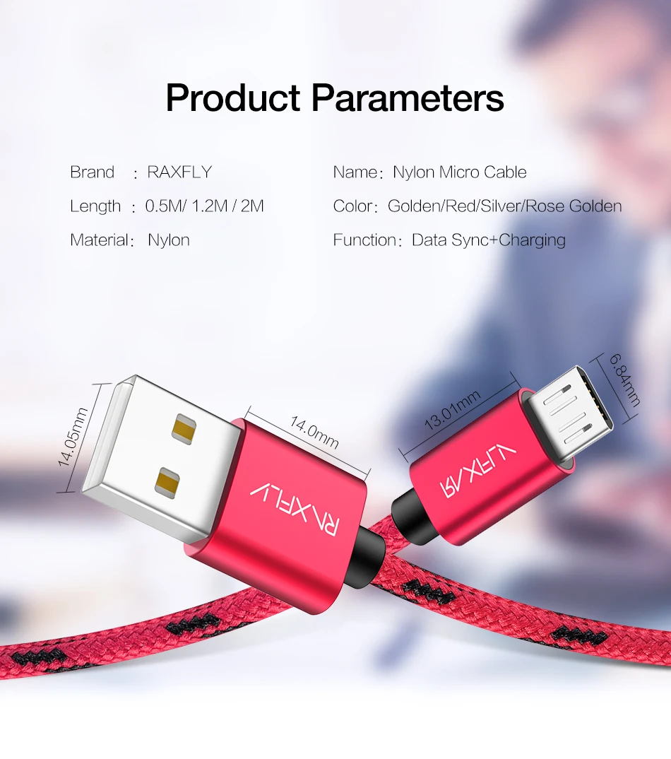 Raxfly микро ЮСБ Кабель для Xiaomi Redmi 4X Microusb Зарядное устройство Шнур USB кабель для Nokia samsung S7 S6 края нейлон зарядка через usb провода юсб кабель для зарядки провод провод для зарядки микро юсб