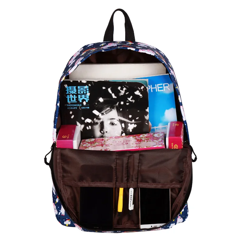 CIKER Woman Brand Backpack Cute Unicorn Print School For Teenage Girls Bagpack Student Travel Mochila Feminina 2018 | Багаж и сумки