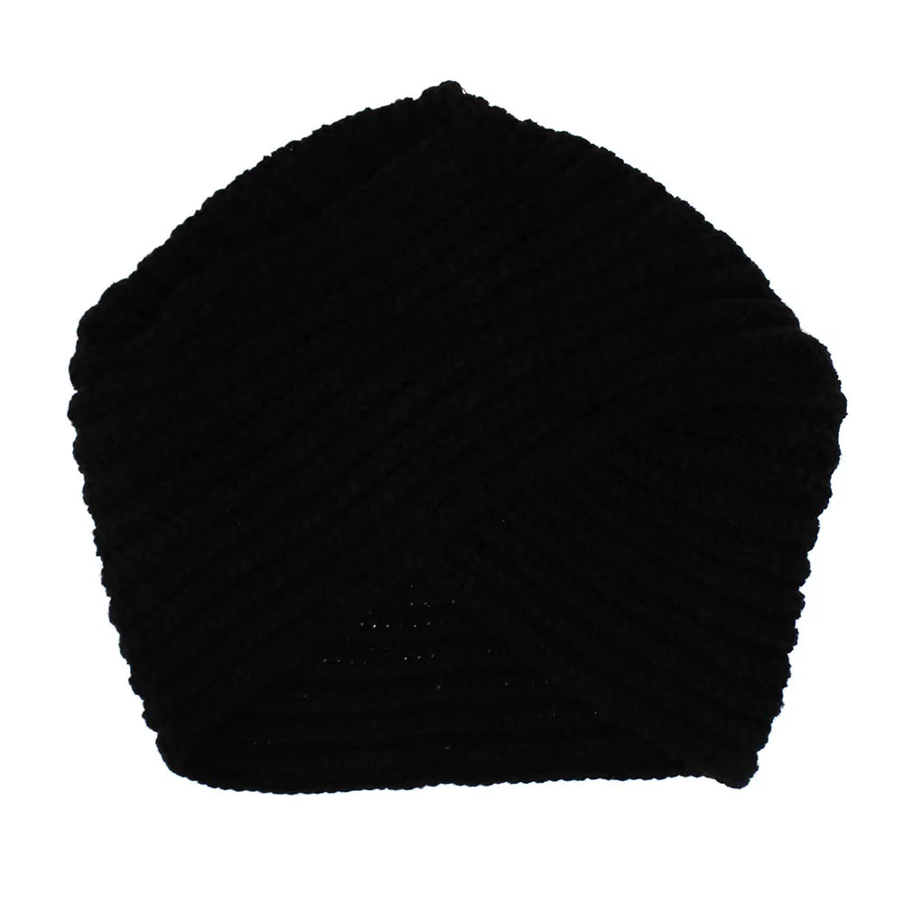 Black Женские зимние вязанные шапочки Skullies& Beanies, Женский тюрбан, головной убор для женщин, крестик, крученая головная шапка, шапка для девочек, Croceht Beanies - Цвет: Black