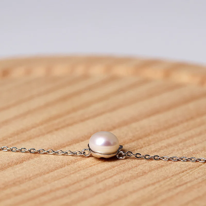 Браслет из серебра 100% пробы с котом и жемчугом|bracelets for|pearl braceletbracelets for girls |
