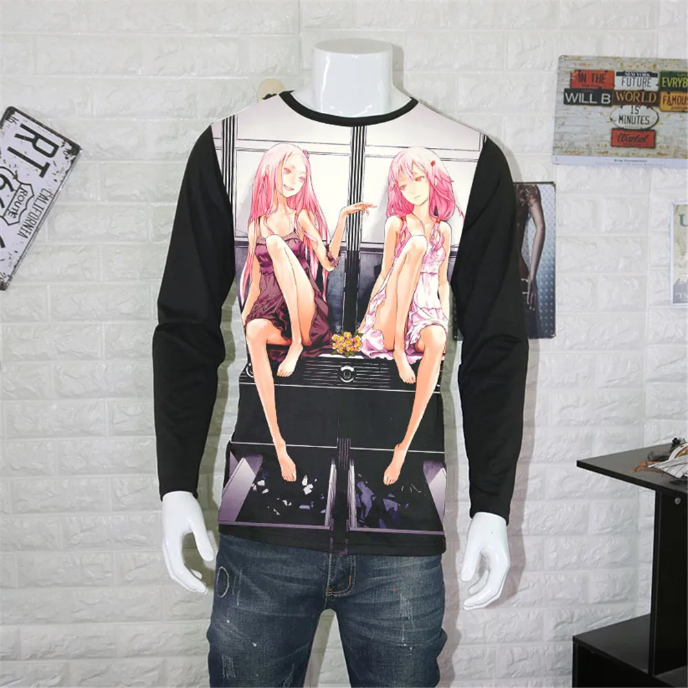 Косплей Новые Guilty Crown футболки мужские с длинным рукавом Мода Аниме OUMA SHU футболка