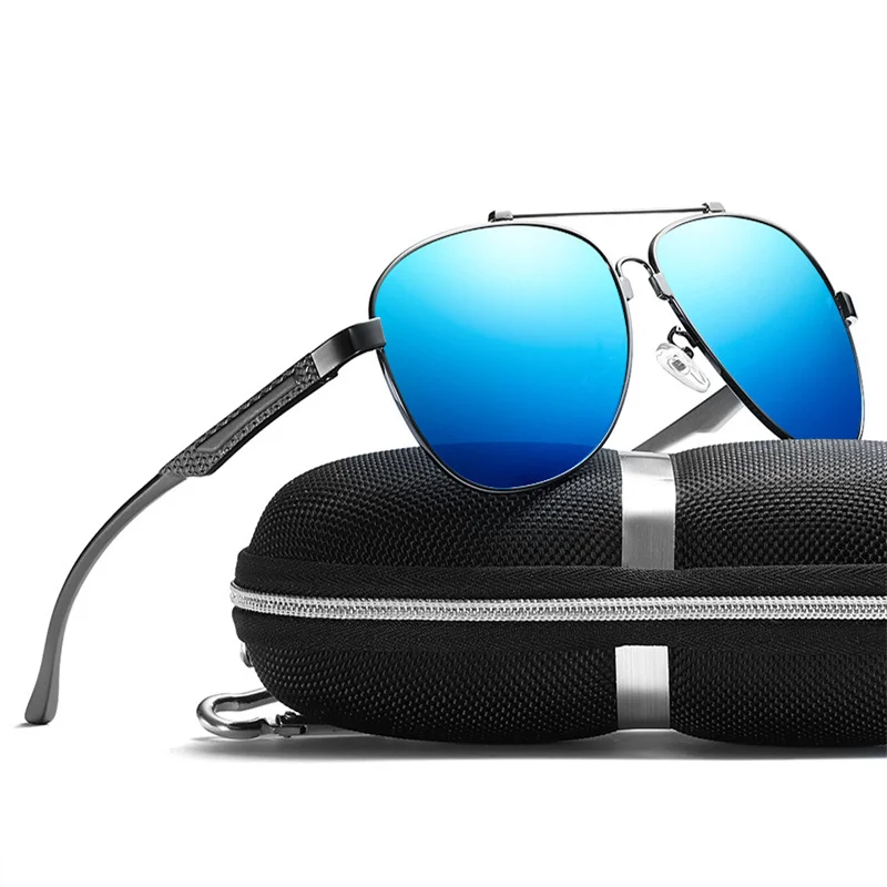 

Men Polarized Sunglasses Aluminum Magnesium Sun glasses Retro Male Driving Glasses Vintage Eyewear with Case Accessories