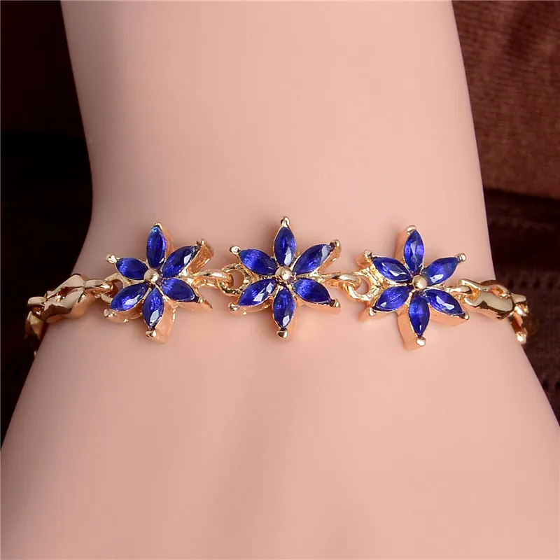 H:HYDE Fashion 5 видов цветов Австрийские ювелирные изделия с кристаллами золотого