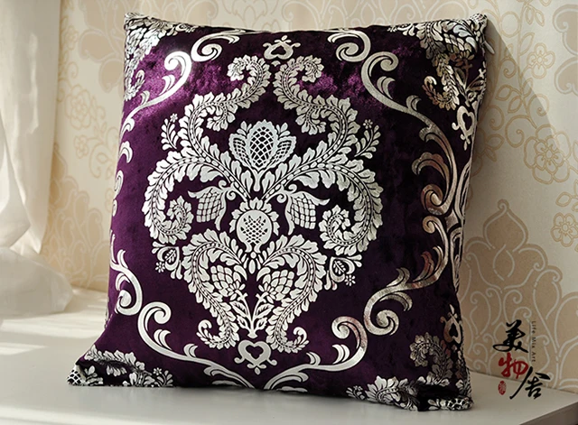 Наволочка для подушки с серебристой вышивкой на заказ свадьбы дивана кресла