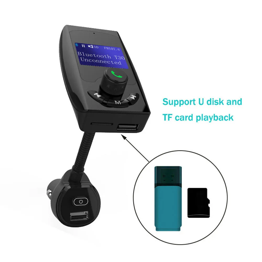 2019 Многофункциональный fm передатчик Bluetooth 4 2 автомобильный mp3 плеер с двойным USB