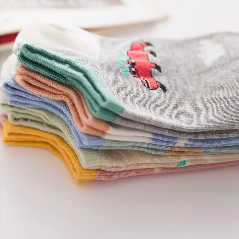 2017 1 пара милые с мультяшным принтом легкие удобные хлопковые короткие носки для