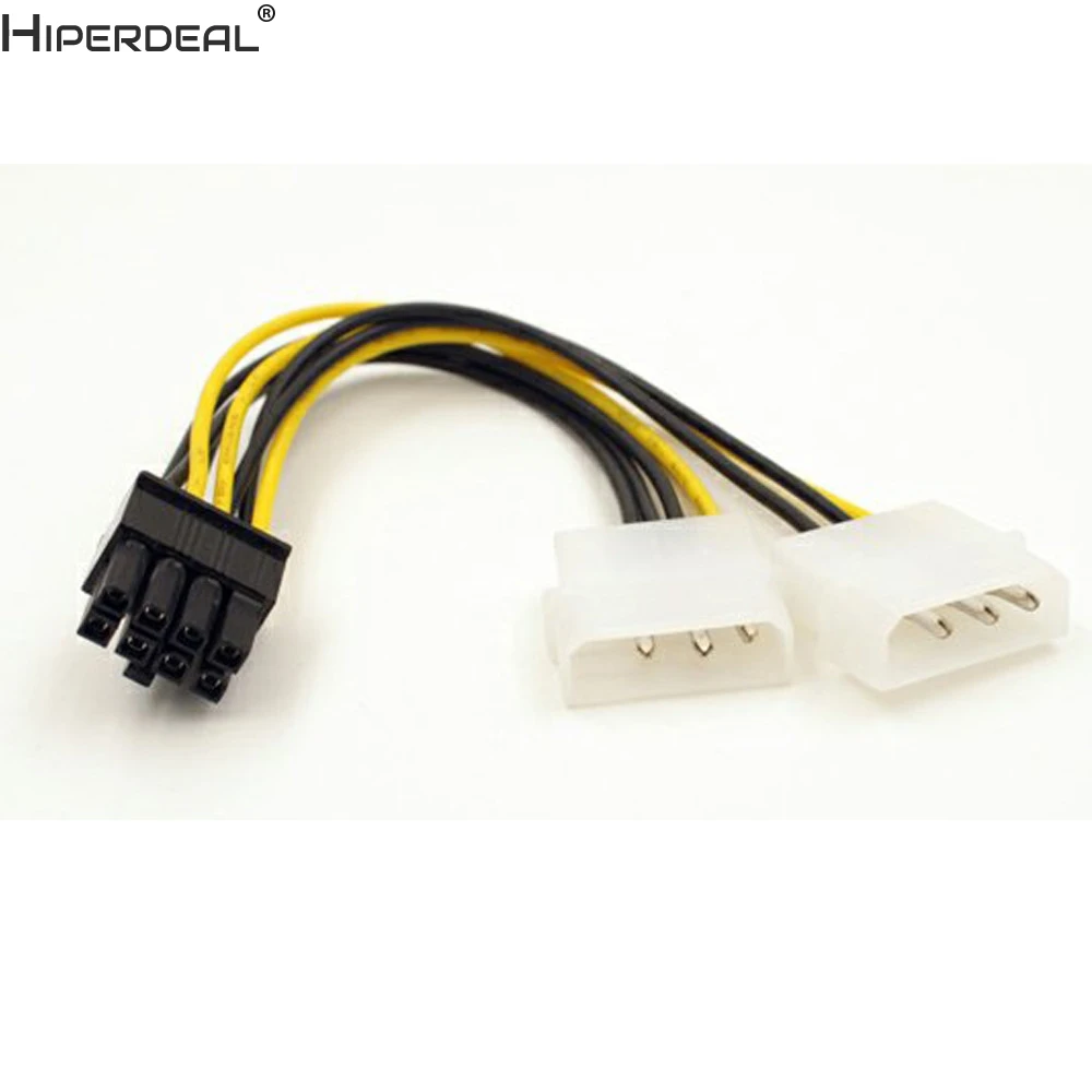 HIPERDEAL двойной Molex LP4 4 контактный до 8 PCI E Экспресс конвертер адаптер кабель питания
