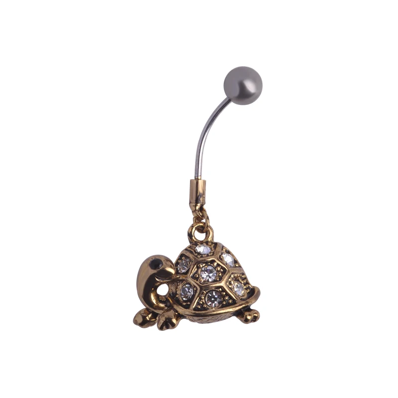 Бренд Черепаха Маленькие Животные Пупка Кольцо Милые Женщин Steampunk Пирсинг
