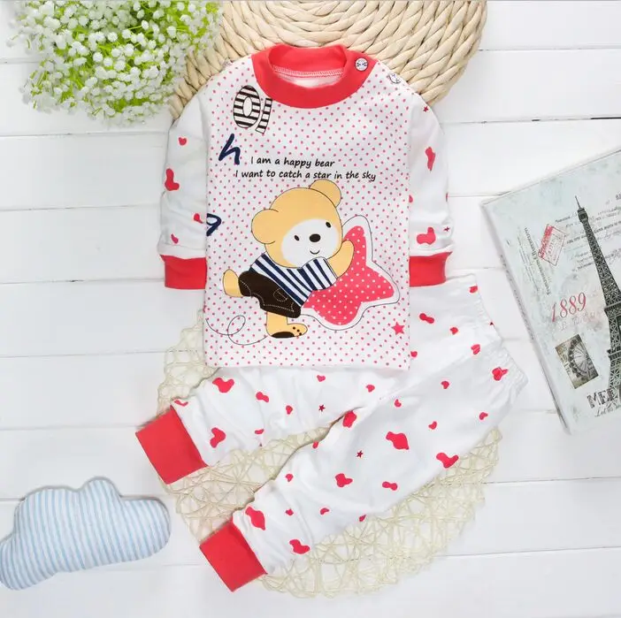 2017 одежда для сна новорожденных девочек и мальчиков комплект одежды детские