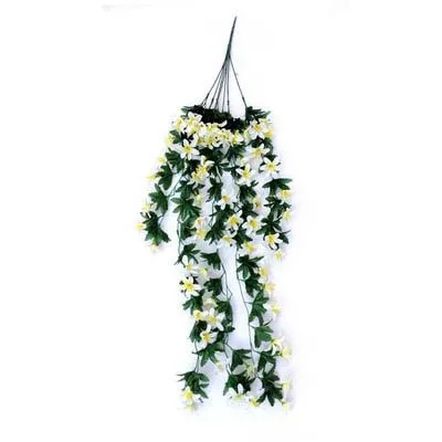 white 1pcs Домашний декор, 1 шт., лилия, подвесной цветок, на стену, Орхидея, корзина, украшение для гостиной, цветок, искусственный цветок, Шелковый цветок - Цвет: white 1pcs