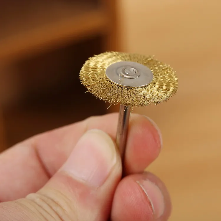 DRELD 10 шт. 22 мм латунные щетки колеса провода Dremel аксессуары мини дрель