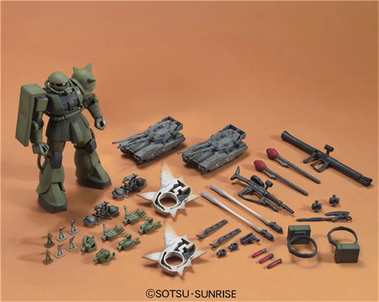 Bandai HGUC Gundam 1/144 MS 06 ZAKU наземный Военный Набор мобильный костюм сборные модели