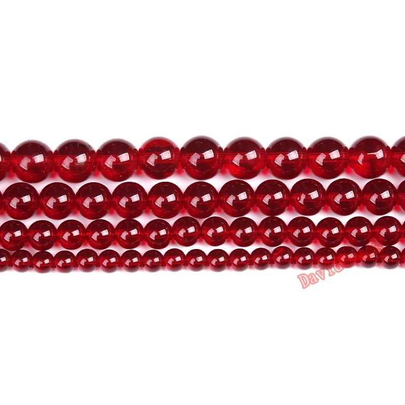 Стеклянные бусины гранат MOON BEADS 4-12 мм